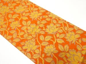 アンティーク　唐花模様織り出し全通袋帯（着用可）